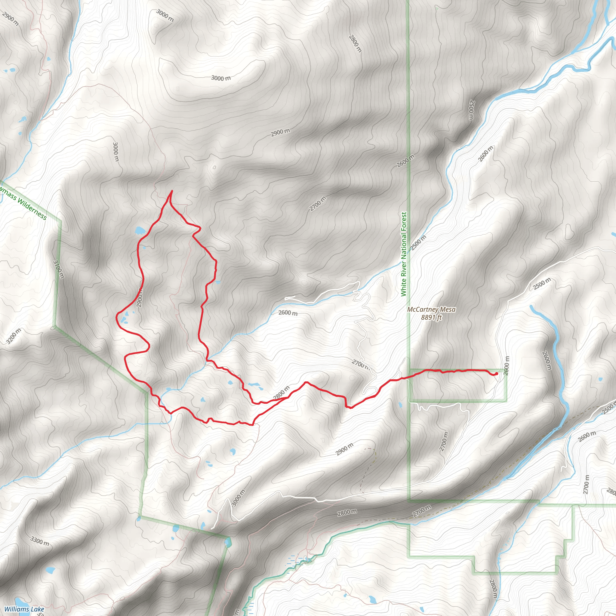 Little Elk and East Sopris Creek Loop mobile static map