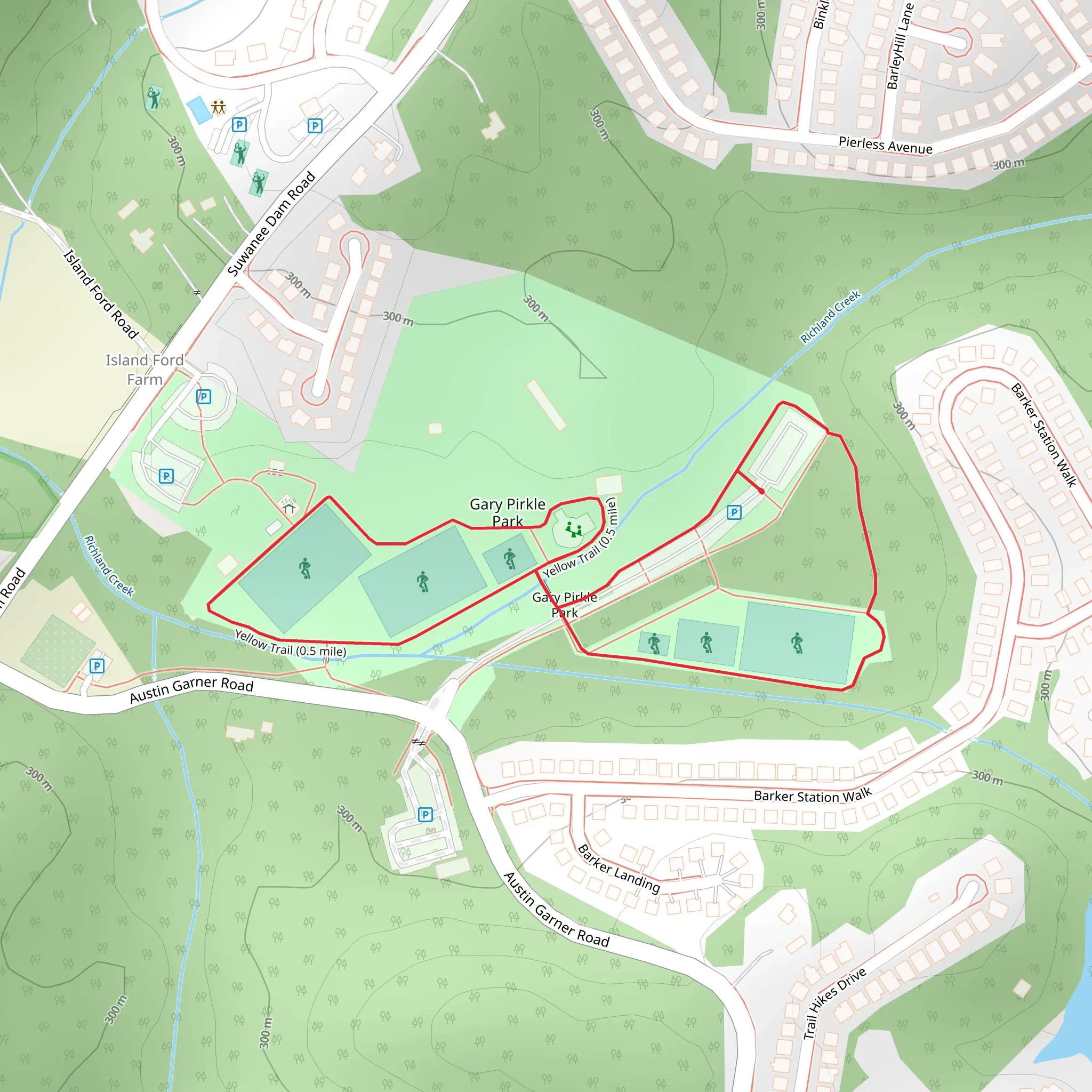 Richland Creek - Yellow Trail mobile static map