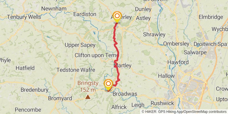 Worcestershire Way stage 2 Map