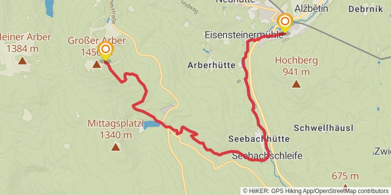 Goldsteig stage 15 Map