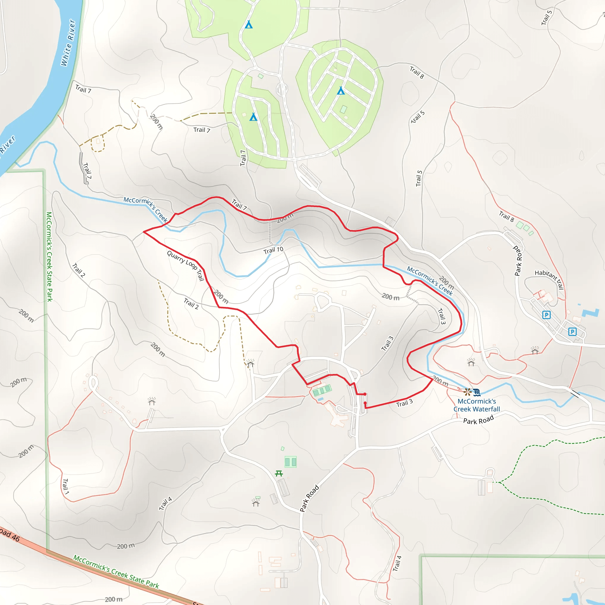 Trail 3 and Quarry Loop Trail mobile static map