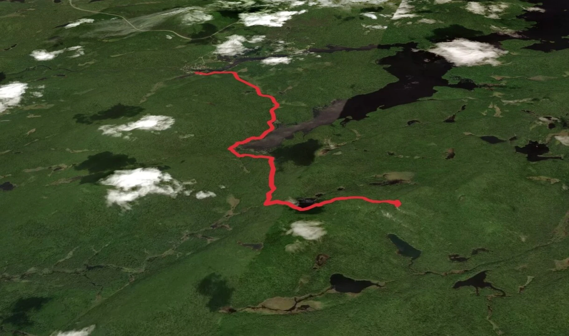 An image depicting the trail Cat Mountain via Glasby Pond and its surrounding area.