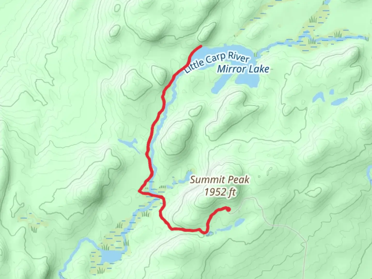 An image depicting the trail Mirror Lake via Beaver Creek Trail and its surrounding area.