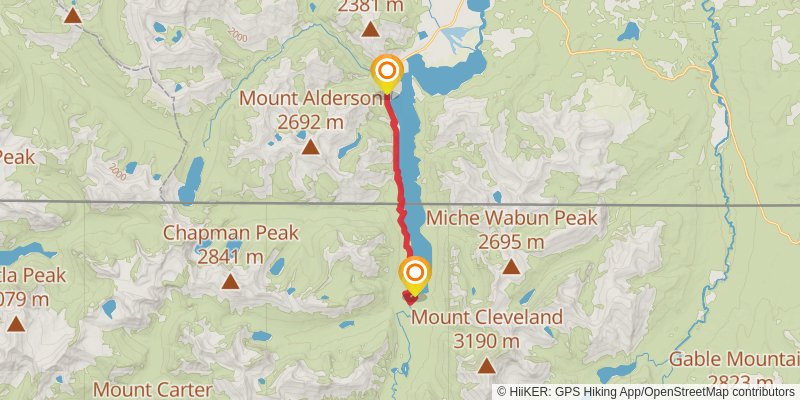 Many Glacier to Goat Haunt Trail via CDT stage 4 Map