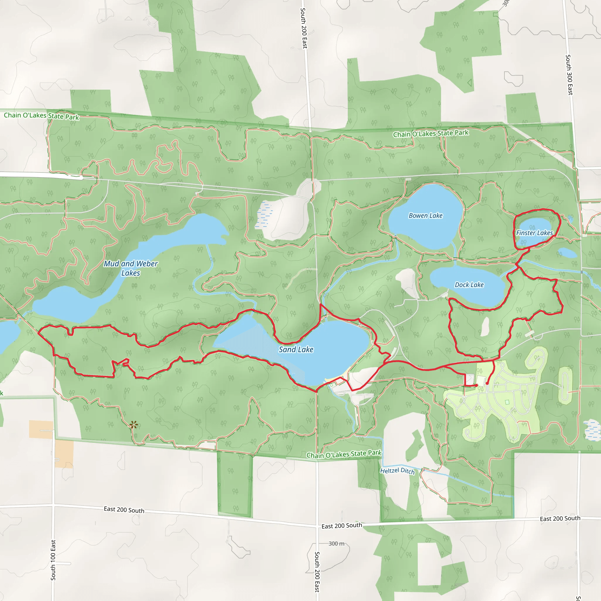 Sand Lake, Dock Lake and Finster Lakes Loop mobile static map