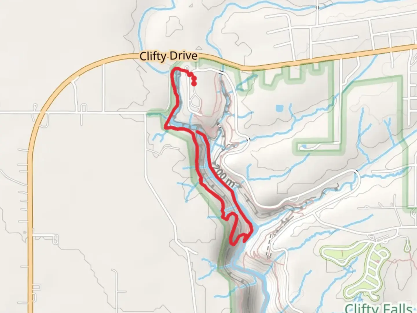An image depicting the trail Big Clifty Creek and its surrounding area.