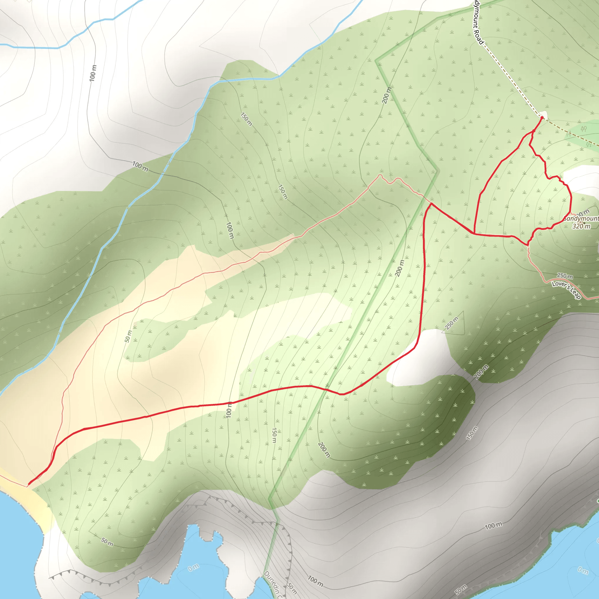 Sandymount to Sandfly Bay mobile static map