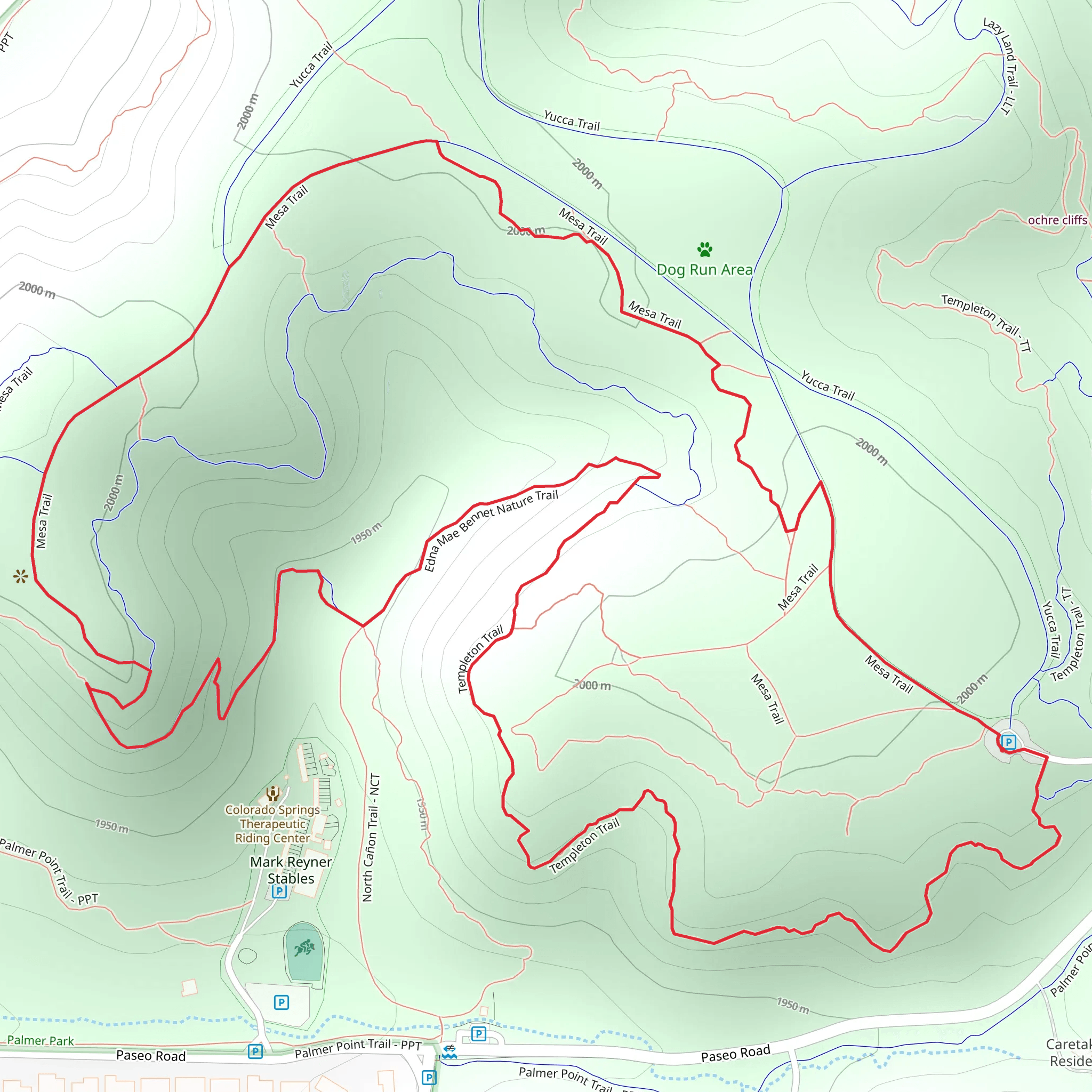 Mesa and Templeton Loop Trail mobile static map