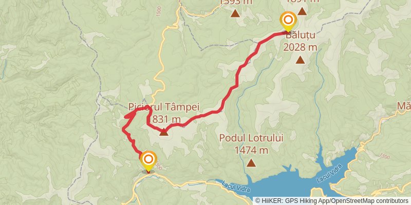 Trans Carpathian Hike stage 111 Map