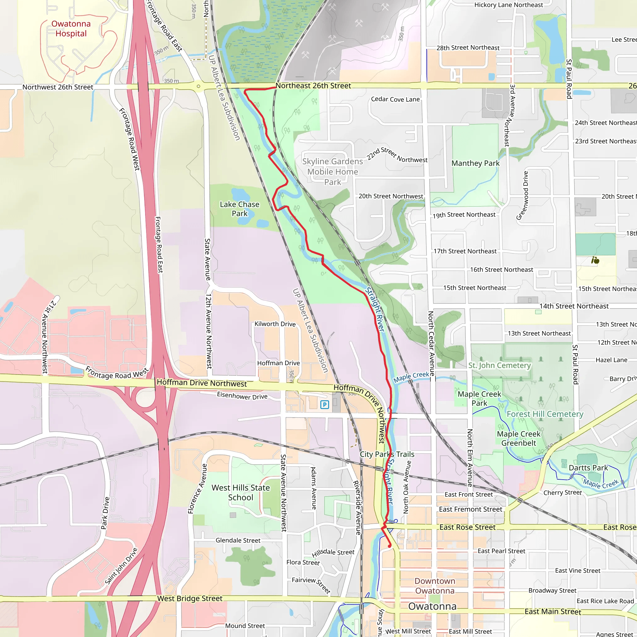 Ihlenfeld Trail and Lange Woods Trail mobile static map