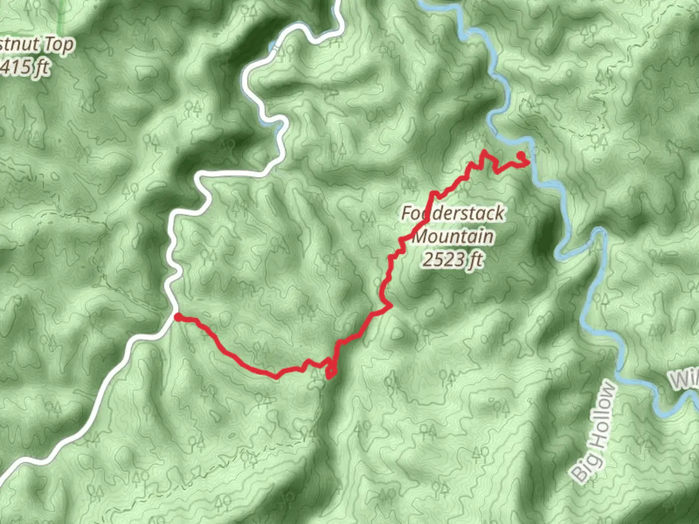 An image depicting the trail West Prong and Bote Mountain Trail and its surrounding area.