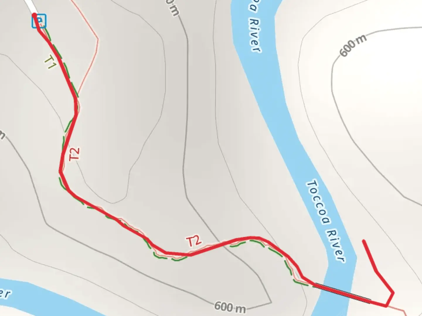 An image depicting the trail Toccoa River via Benton MacKaye Trail and its surrounding area.
