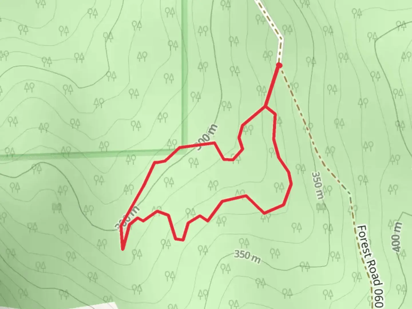 An image depicting the trail Forest Road 060 Loop and its surrounding area.