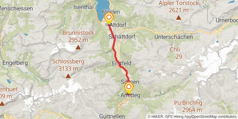 Camino Müstair-Geneva via Interlaken stage 17 Map