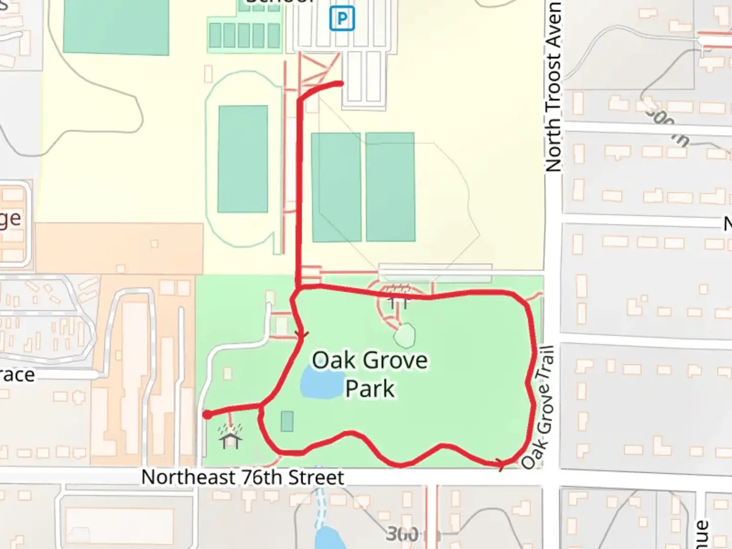 An image depicting the trail Oak Grove Pond Loop and its surrounding area.