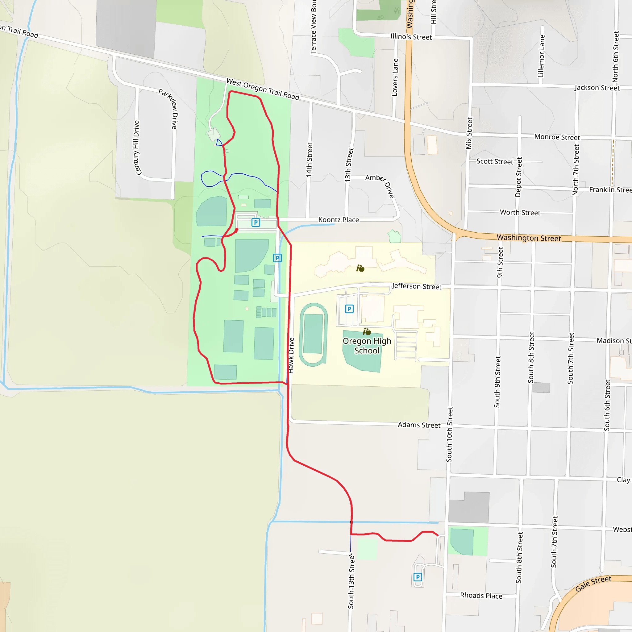 Oregon Park West Loop mobile static map