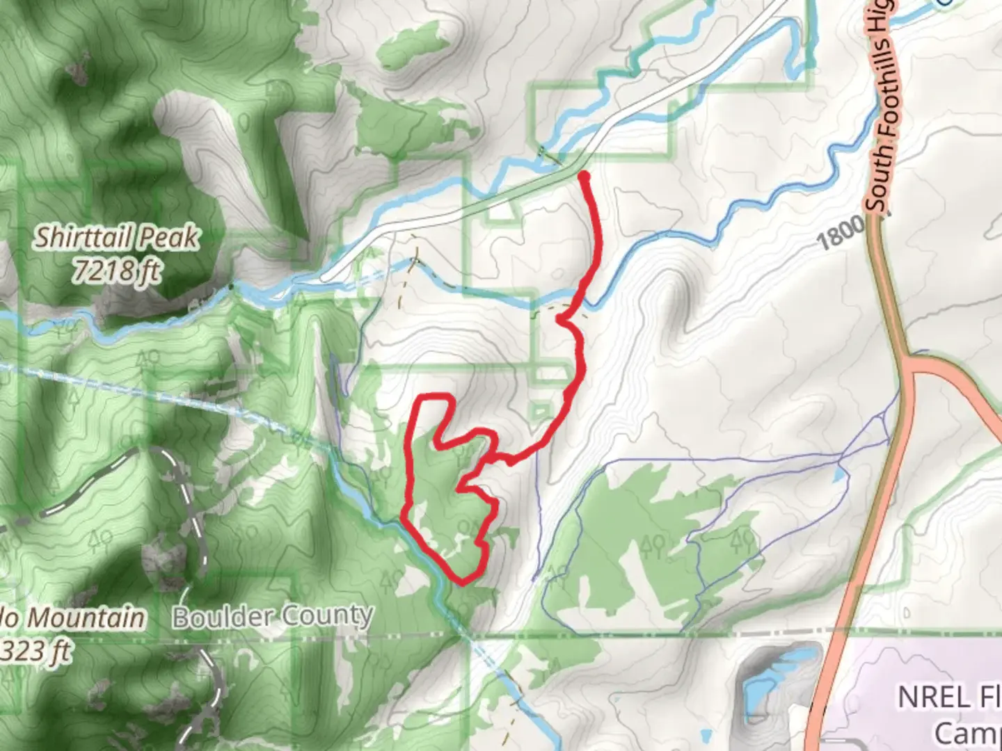 An image depicting the trail Spring Brook Loop North - South Trail and its surrounding area.