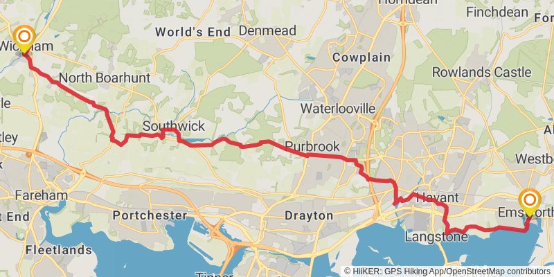Southampton to Sandwich Walk stage 3 Map