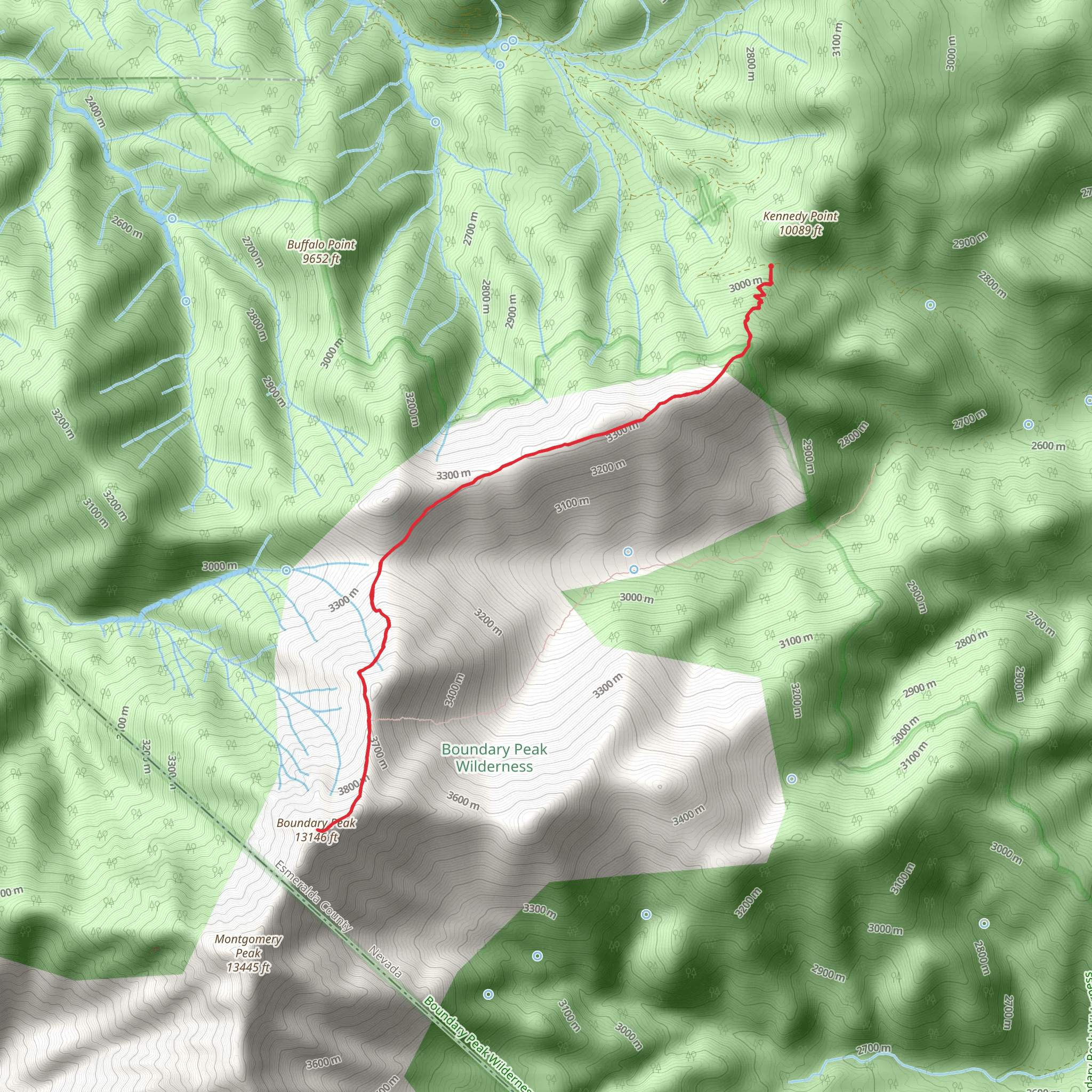 Boundary Peak mobile static map