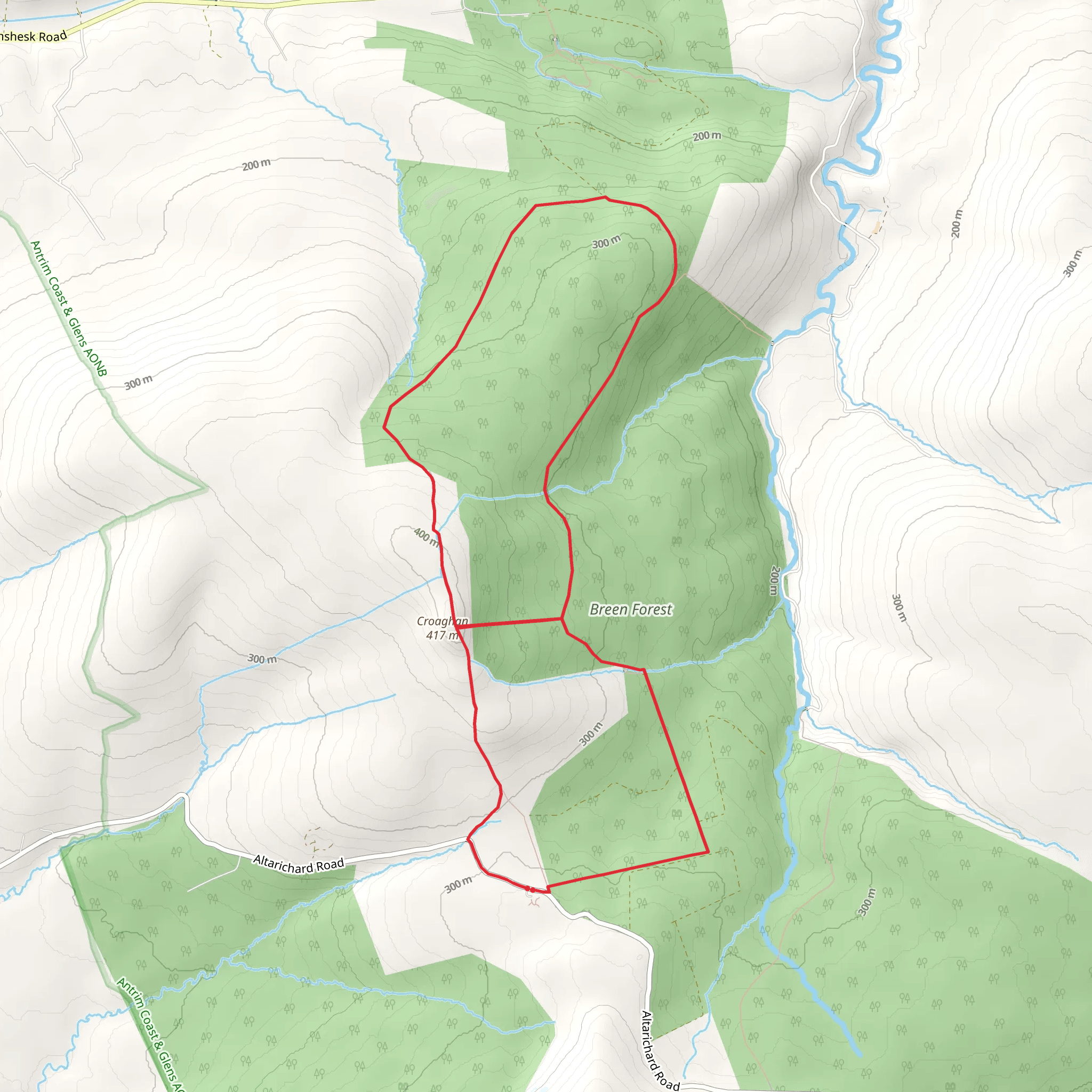 Croaghan Breen Forest Walk Loop mobile static map