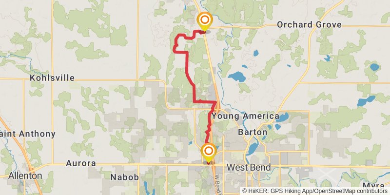 Ice Age National Scenic Trail stage 73 Map