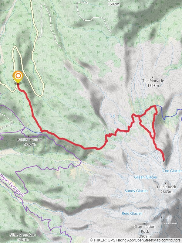 Timberline Trail, Wy'East Basin to Barrett Spur and Dollar Lake Trail Loop