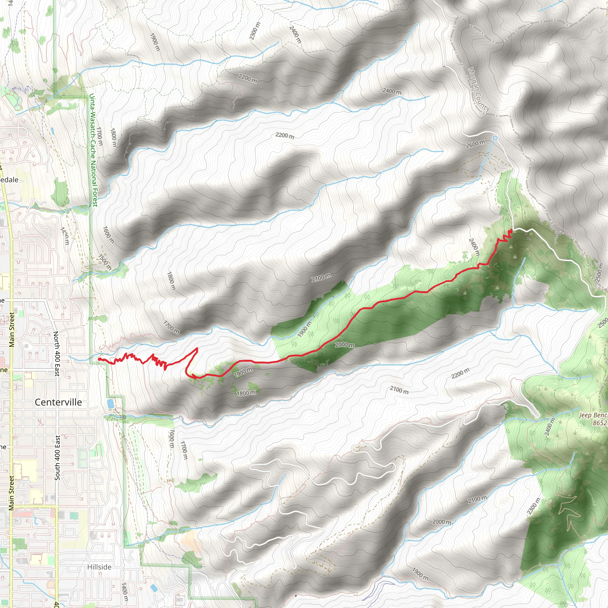 Parrish Creek Trail mobile static map