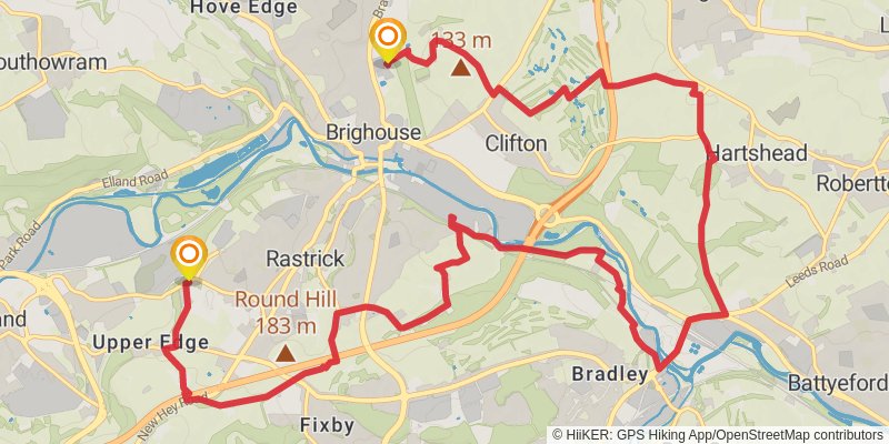 Brighouse Boundary Walk stage 2 Map