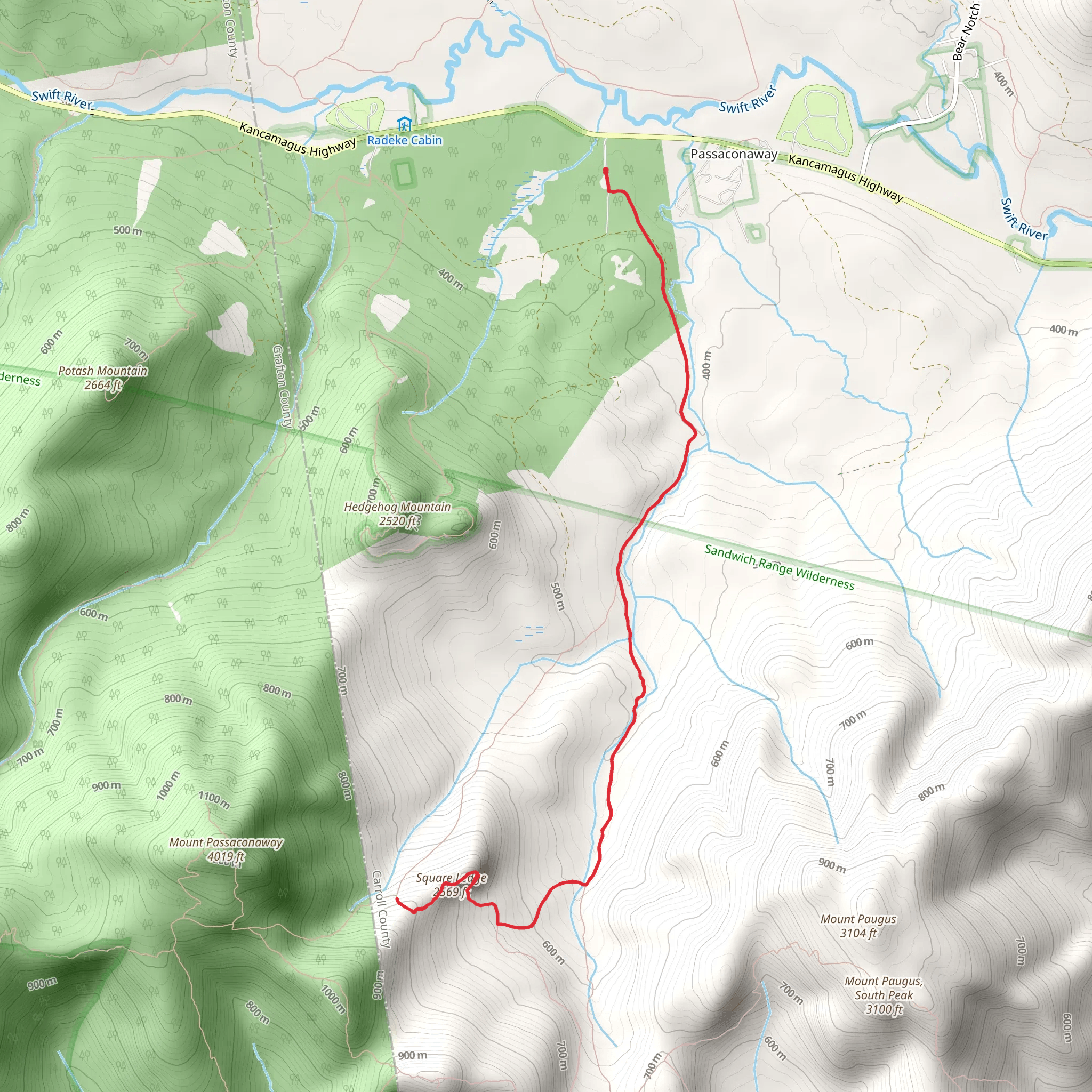 Square Ledge via Oliverian Brook Trail mobile static map