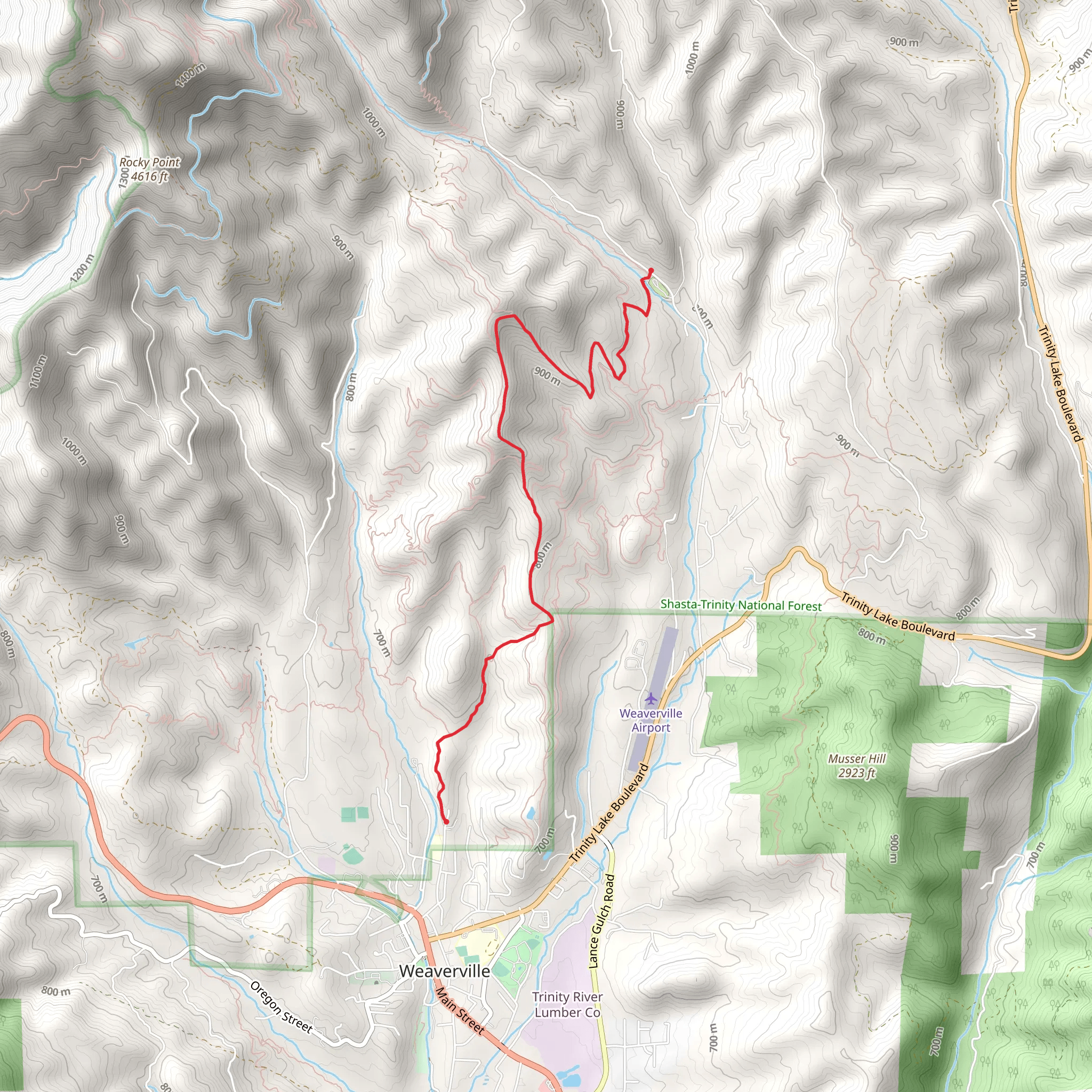 Jackass Ridge Trail mobile static map
