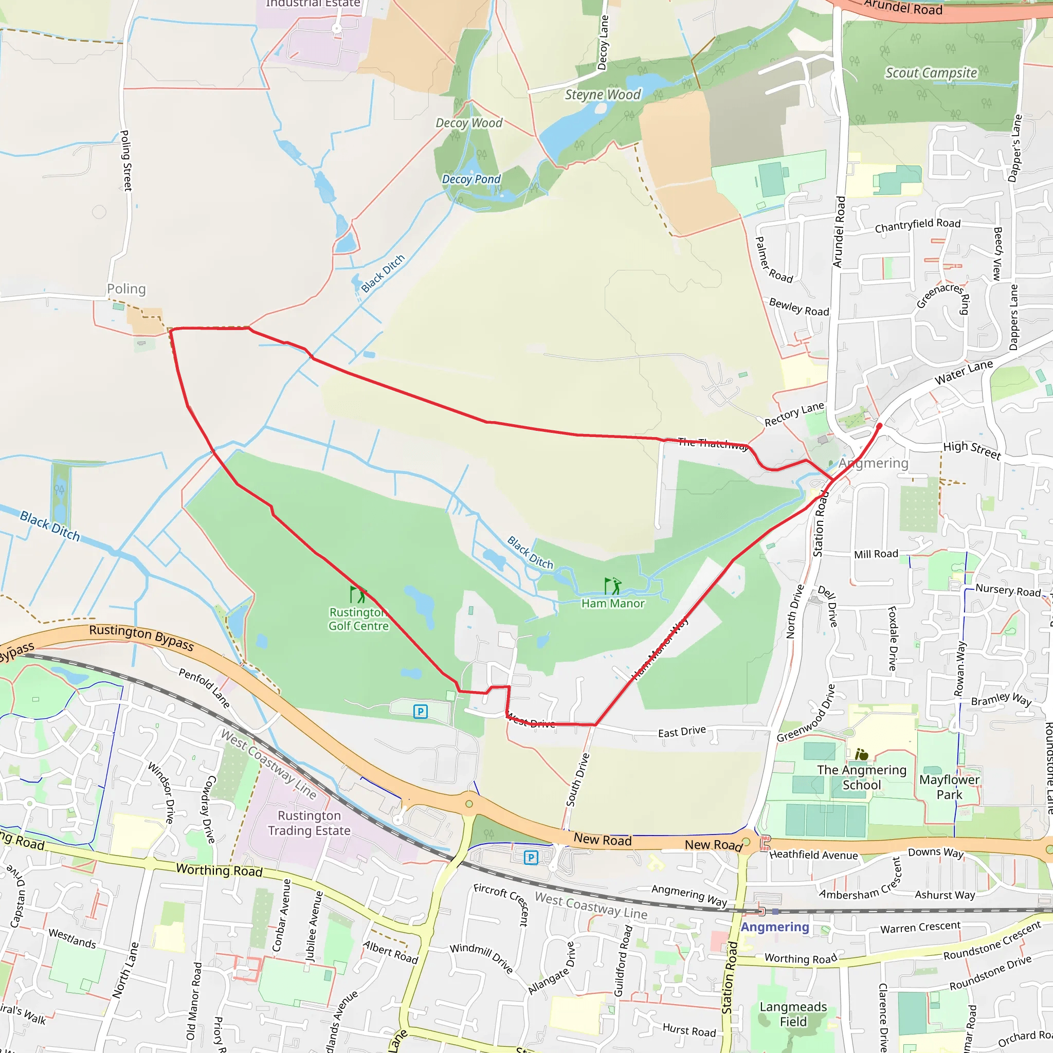 Angmering Long Loop mobile static map