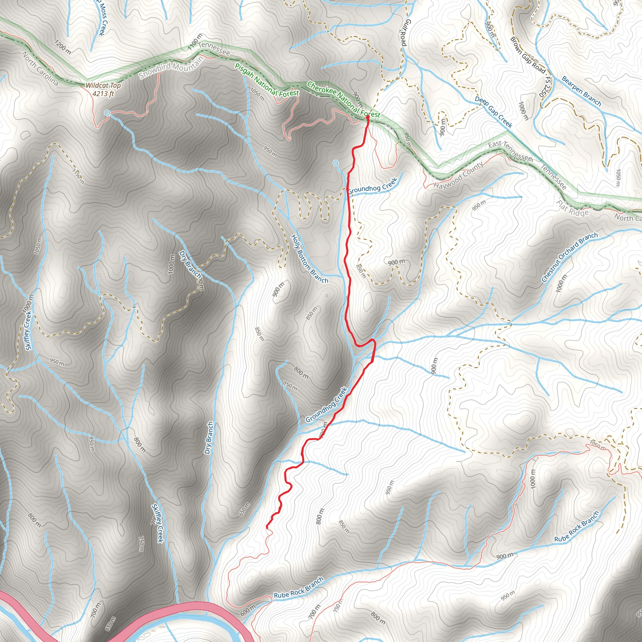 Groundhog Creek Trail mobile static map