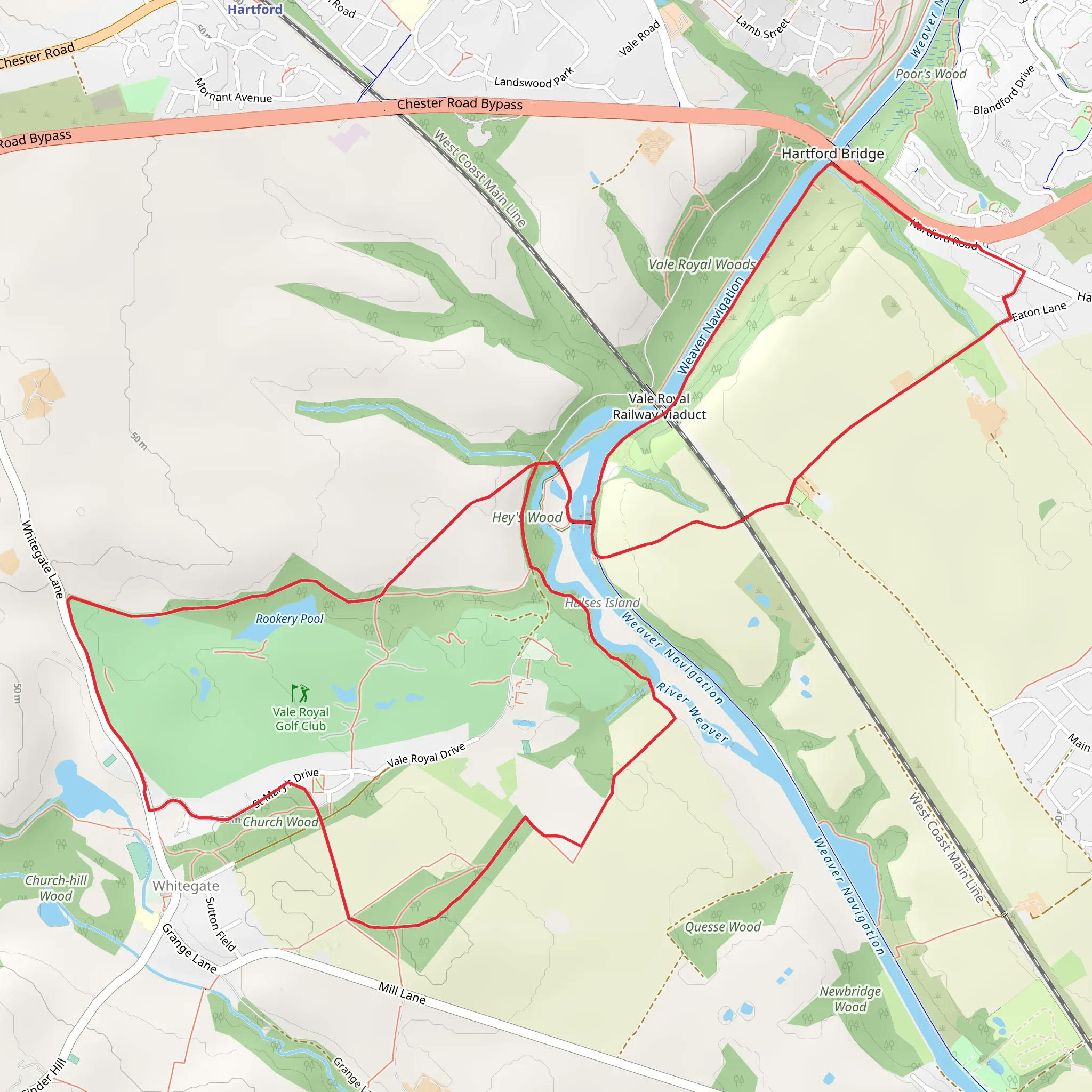 Hey's wood Loop - Debenham mobile static map