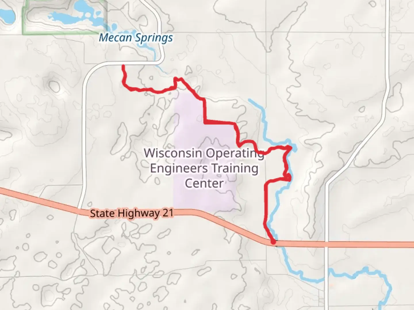 An image depicting the trail Ice Age National Scenic Trail - Mecan River and its surrounding area.