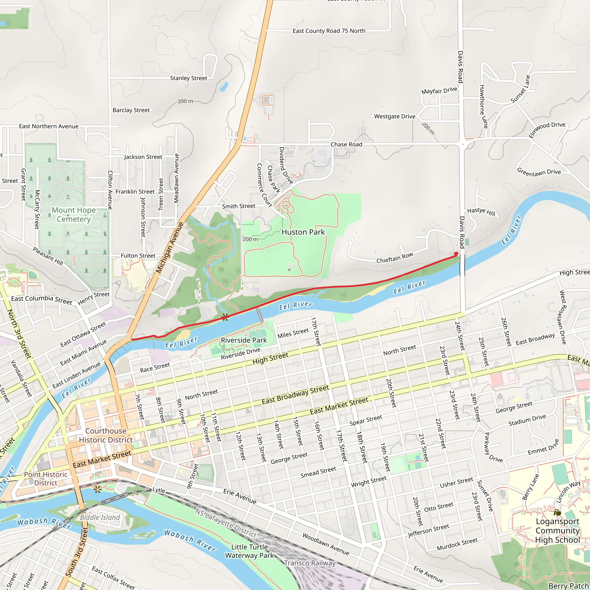River Bluff Trail mobile static map