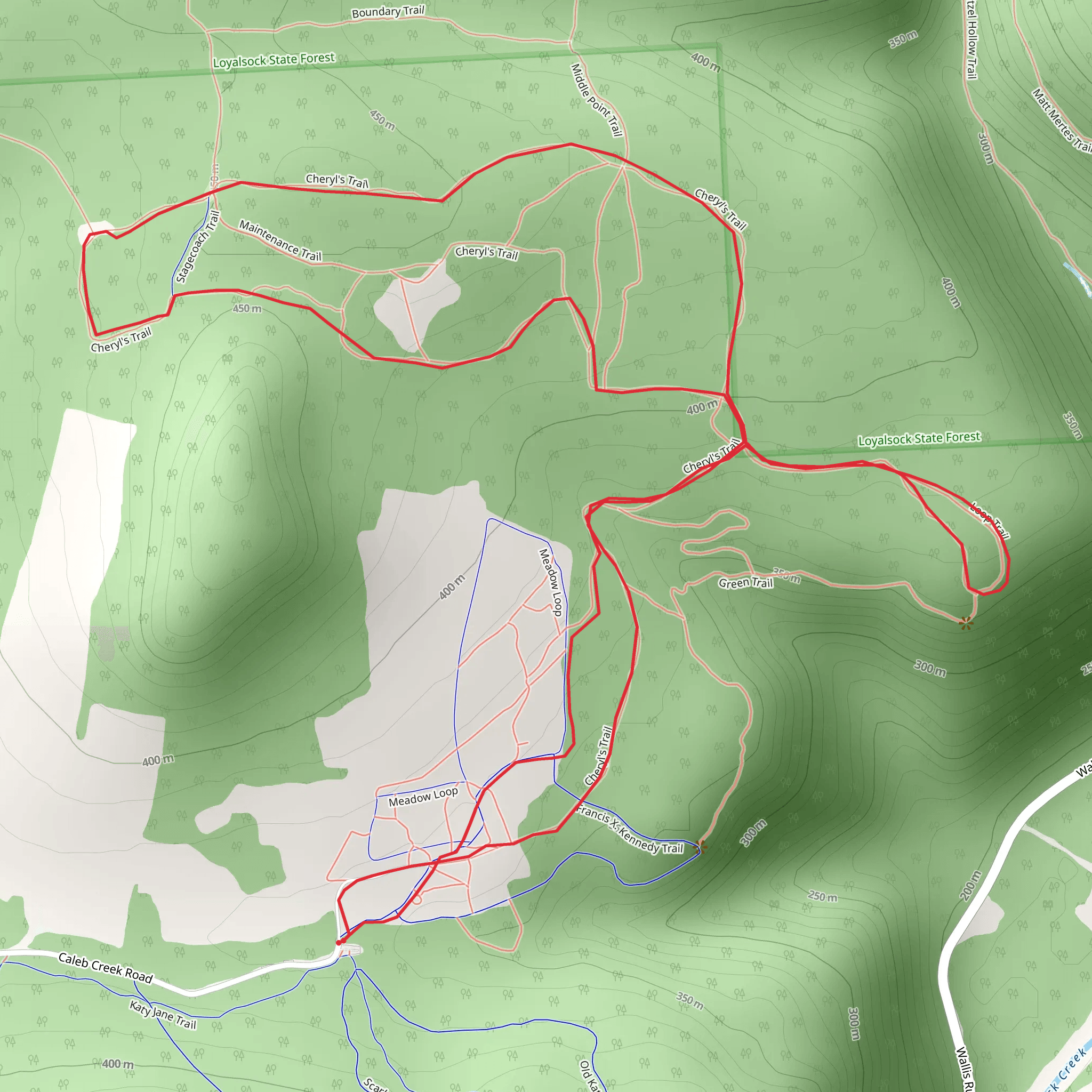 Caleb Creek Road Loop mobile static map