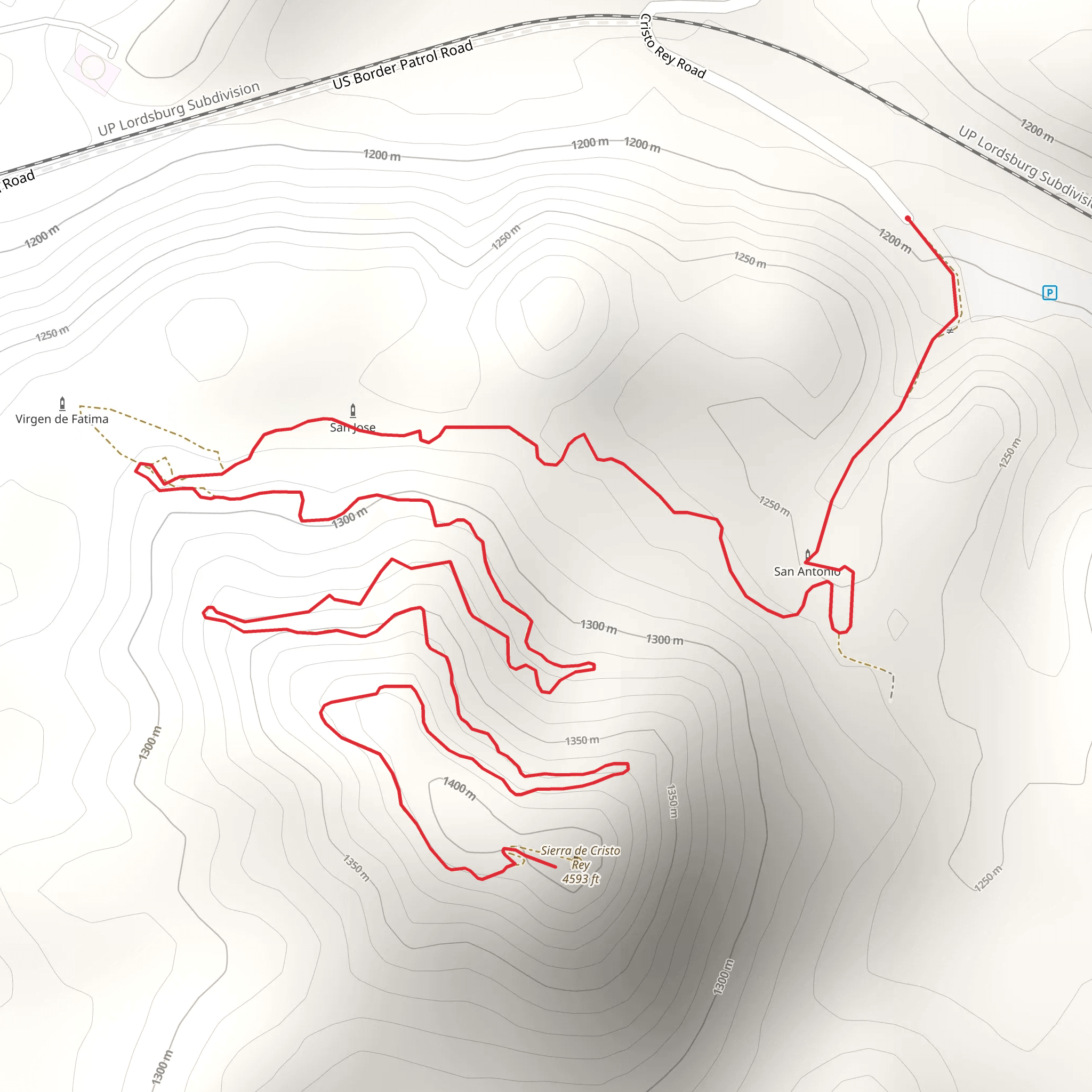 Sierra de Cristo Rey mobile static map