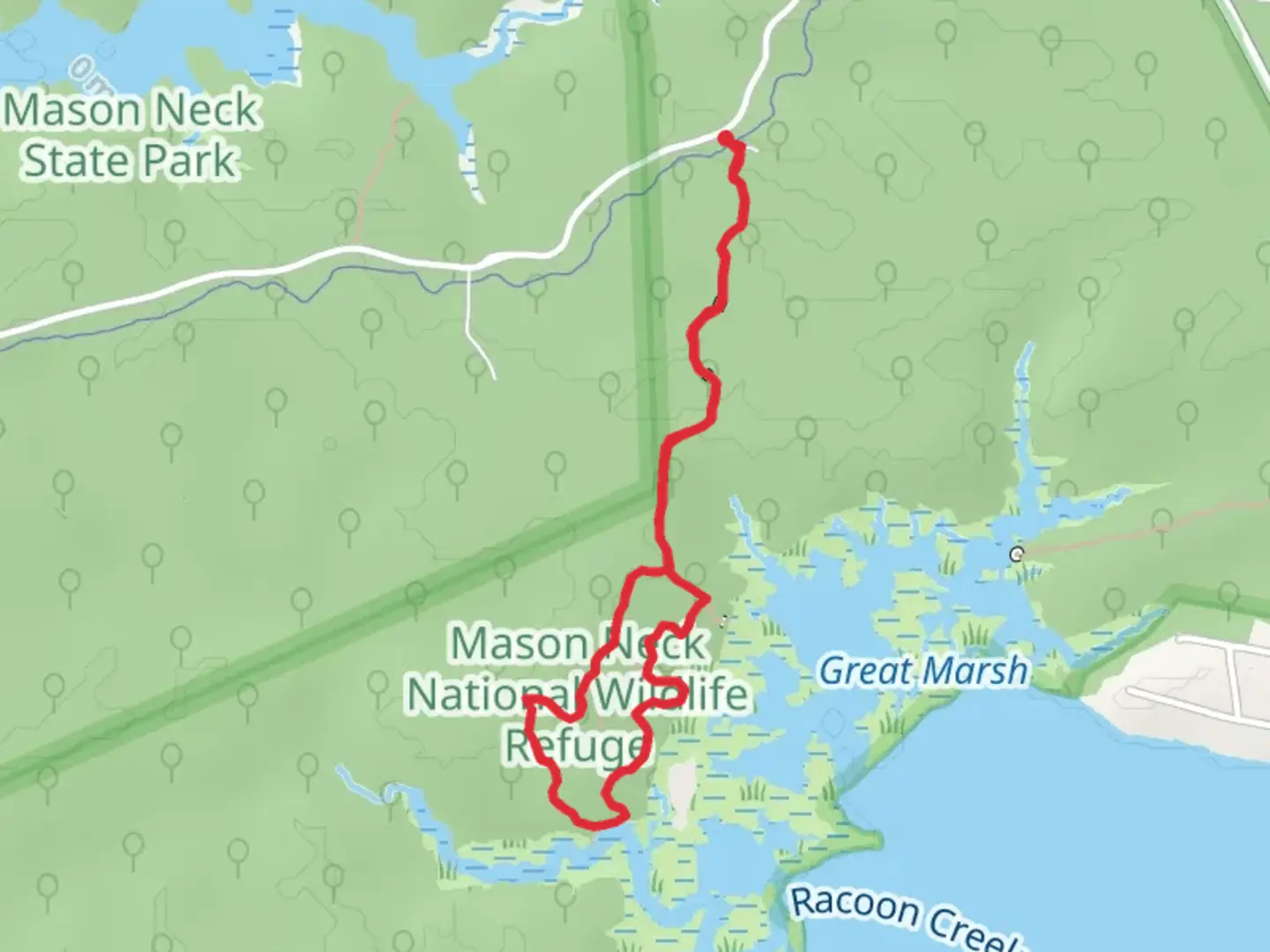 An image depicting the trail Woodmarsh Loop Trail and its surrounding area.