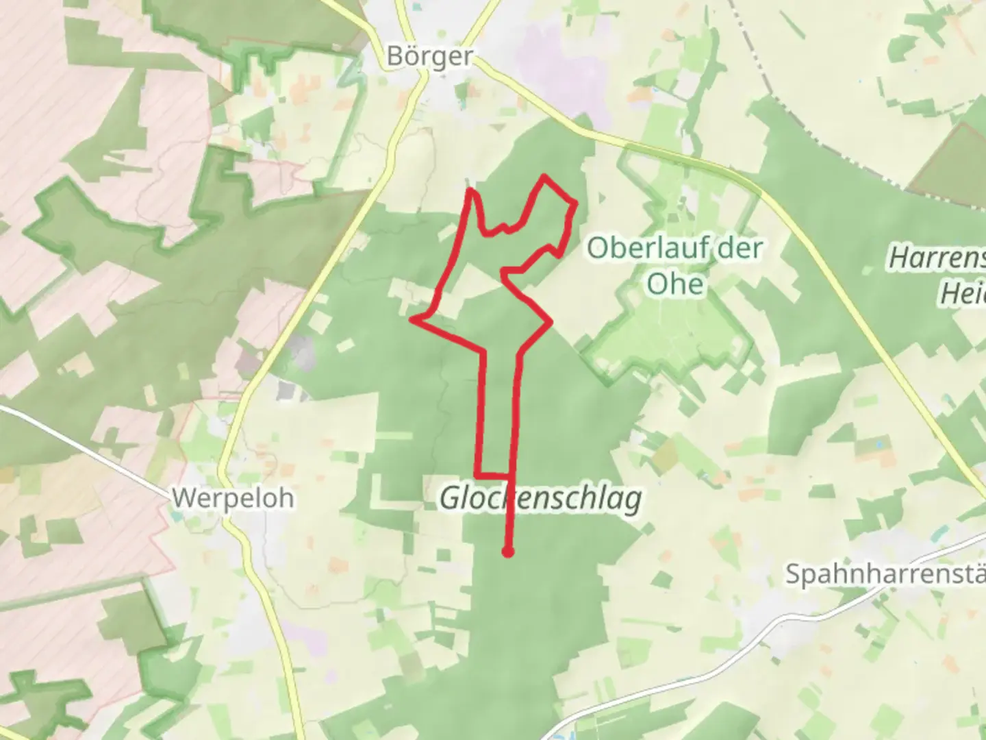 An image depicting the trail Glockenschlag and Surensand Loop and its surrounding area.