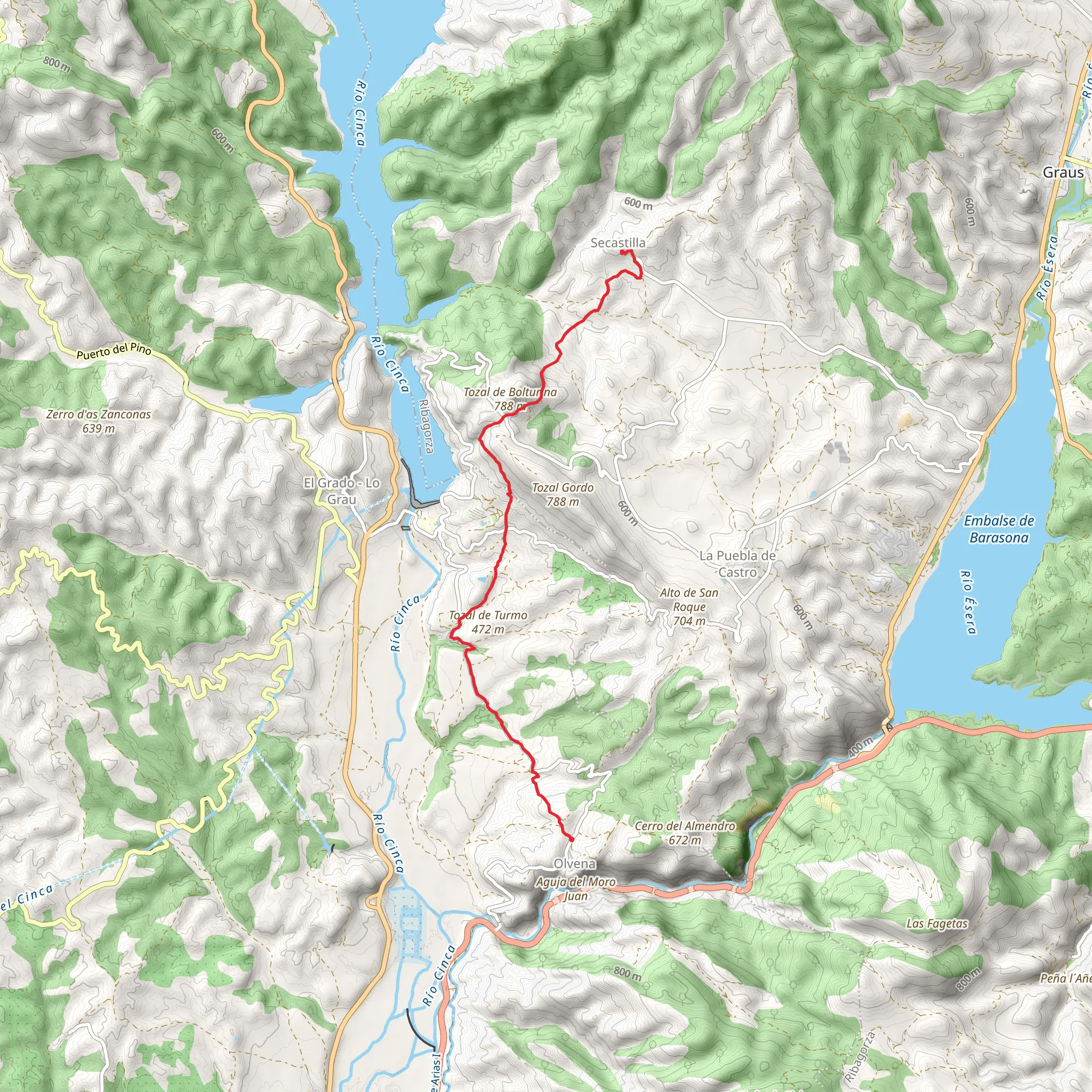 Olvena - Secastilla PR HU 76 mobile static map