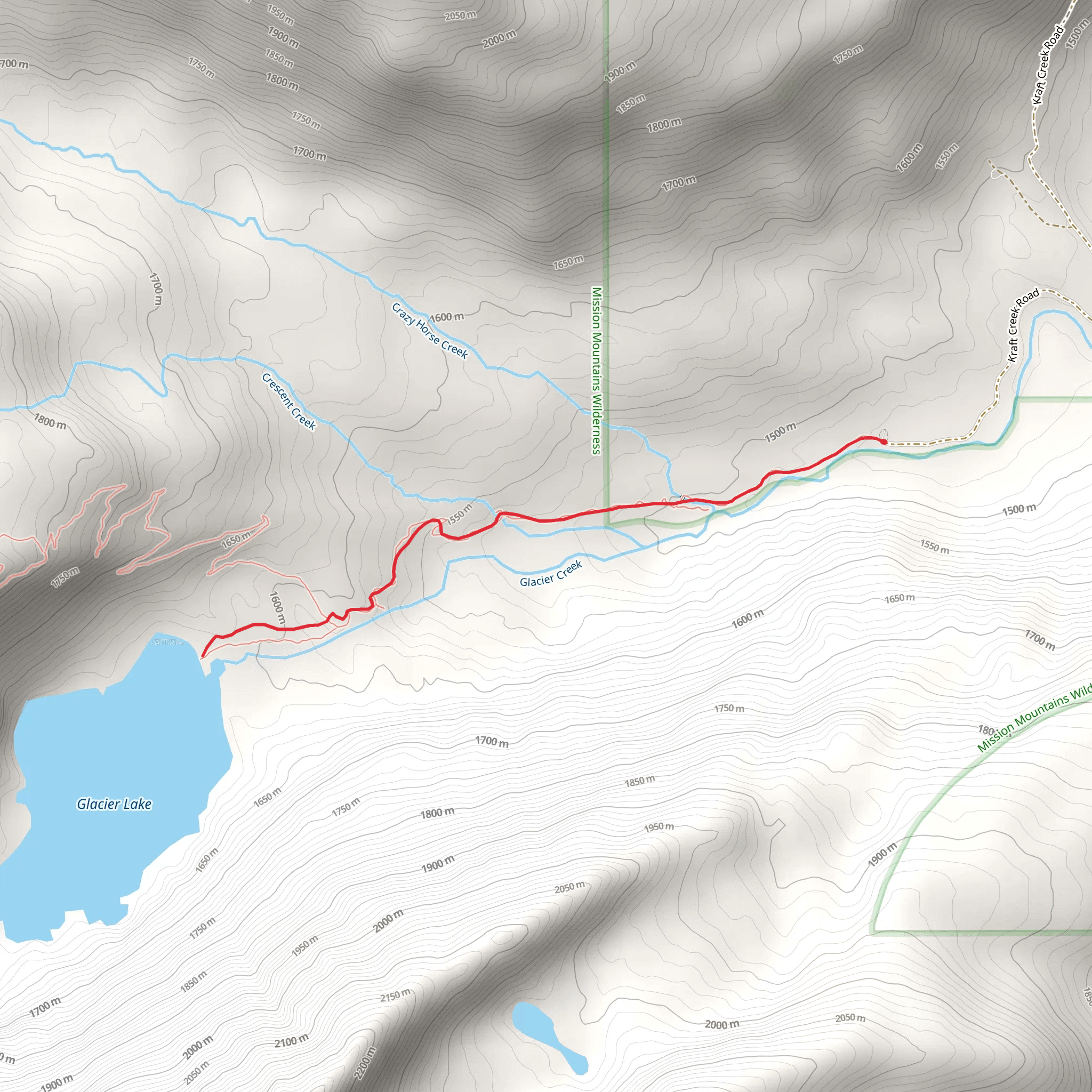 Glacier Lake mobile static map