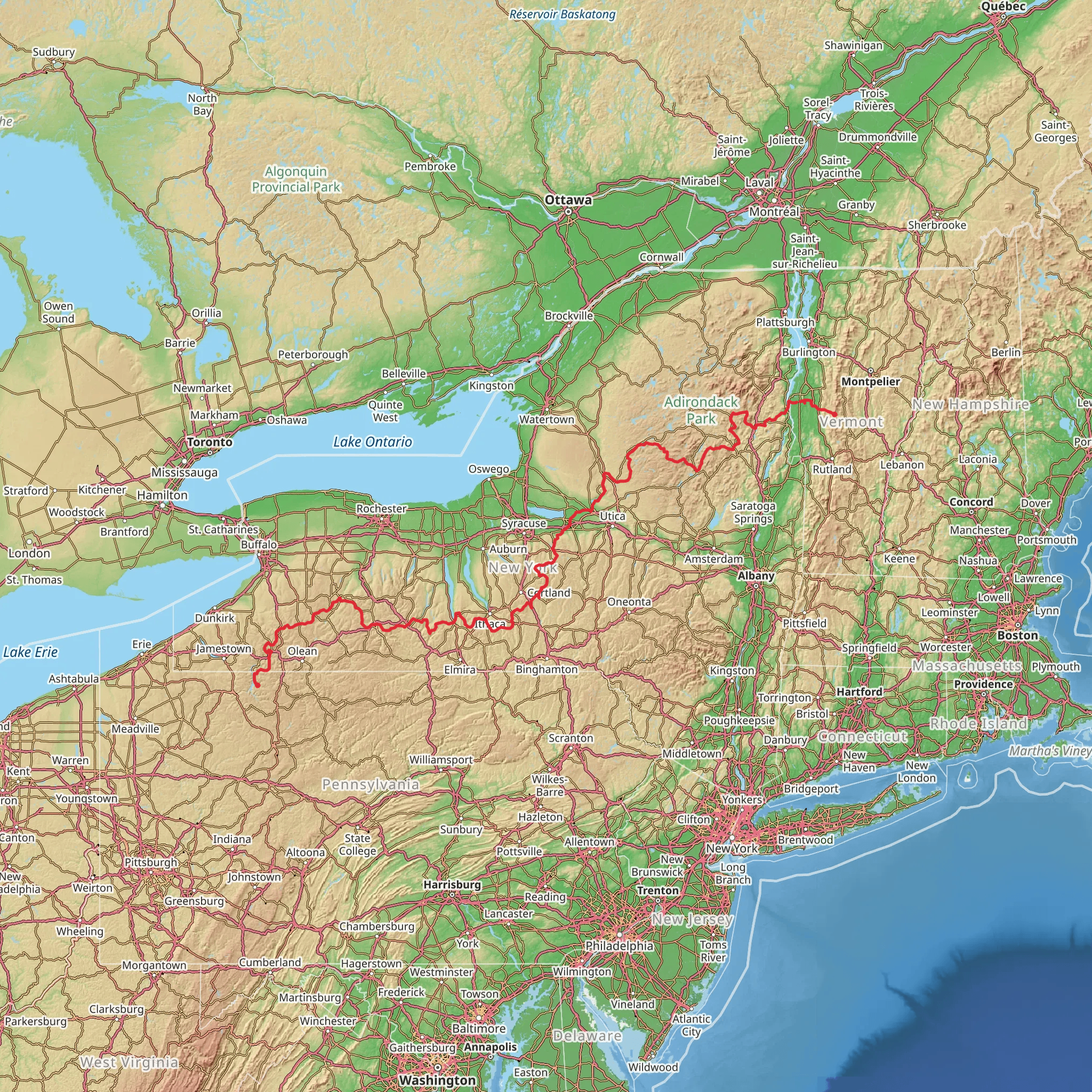 North Country Trail - New York mobile static map