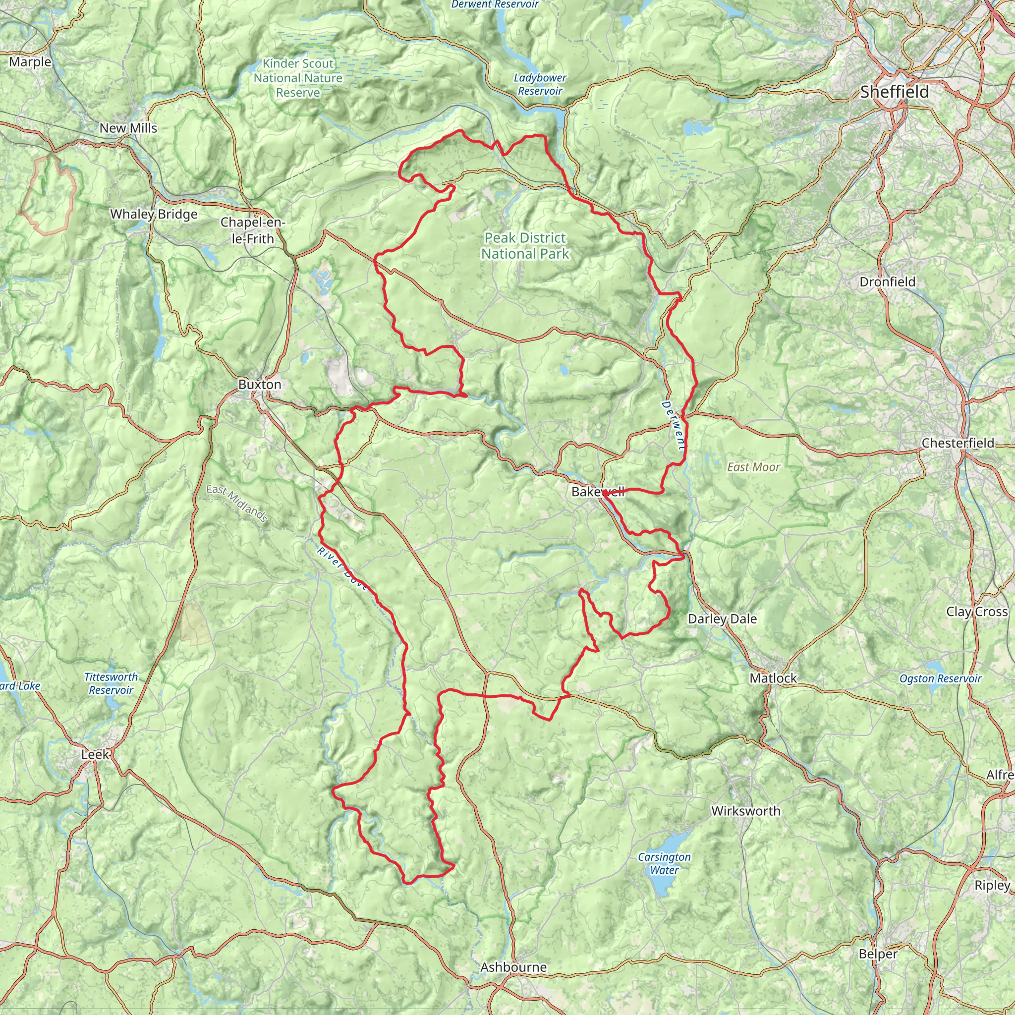 White Peak Way mobile static map