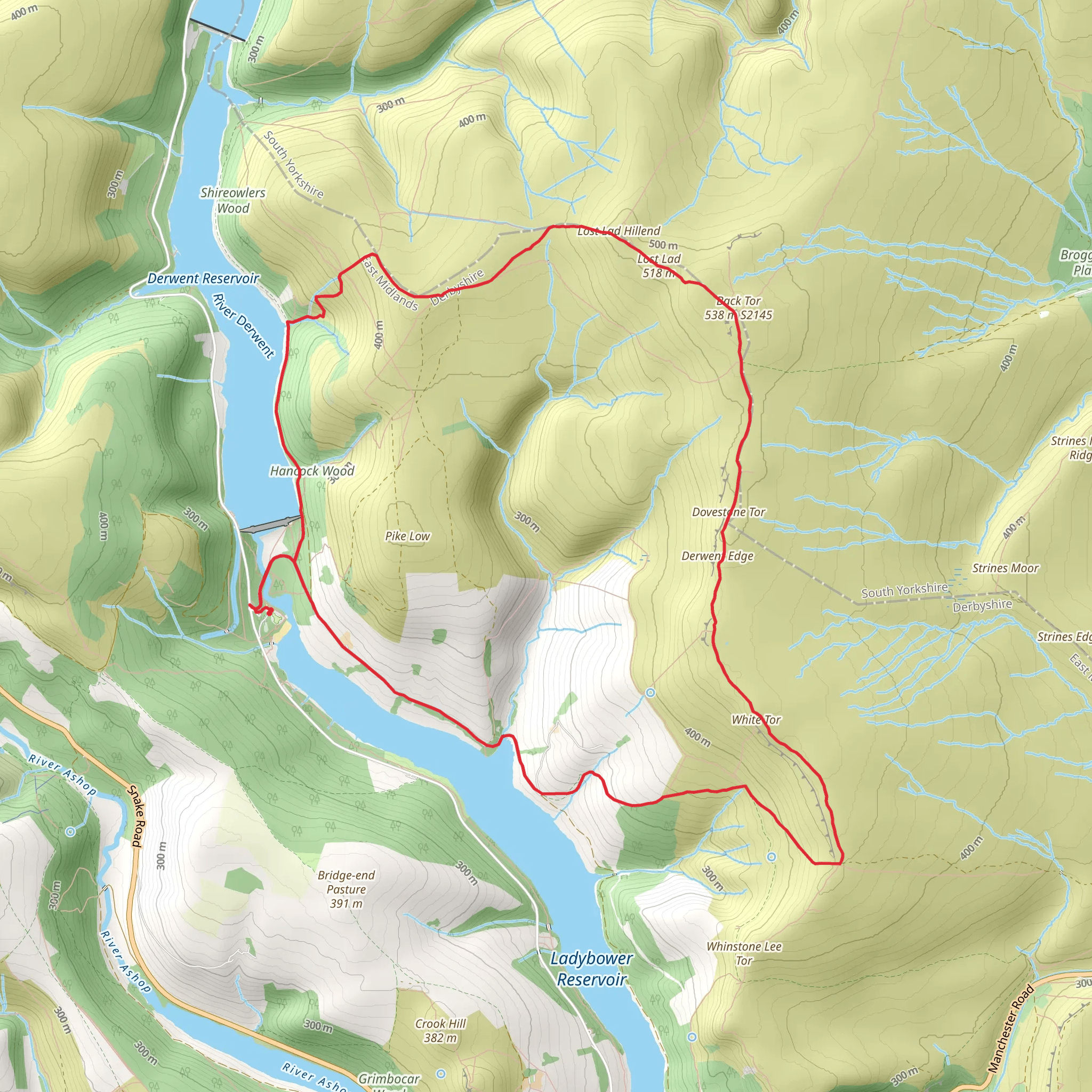 ladybower upt hills mobile static map