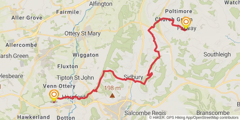 East Devon Way stage 2 Map