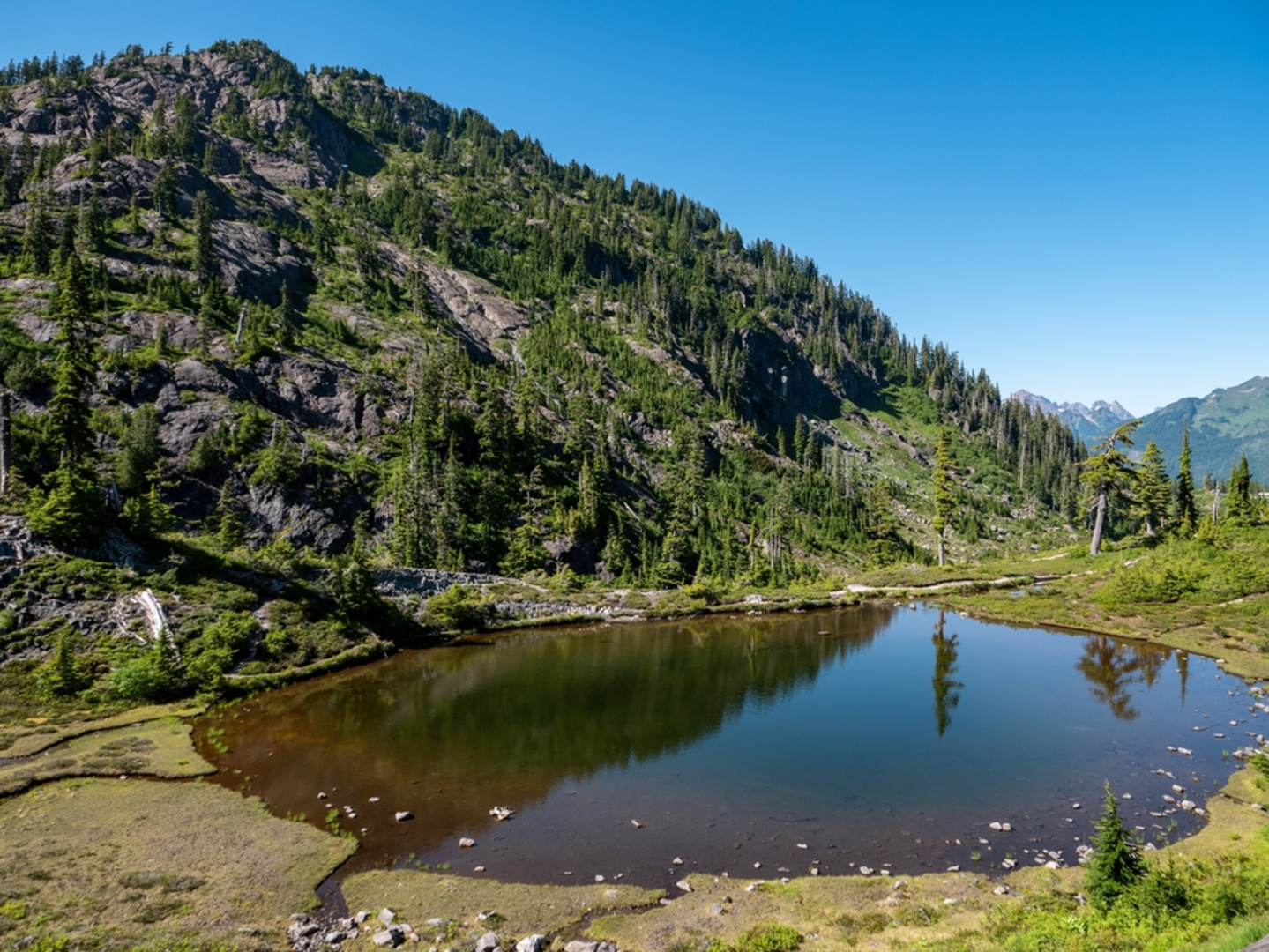 An image depicting the trail Chain Lakes Trail and its surrounding area.