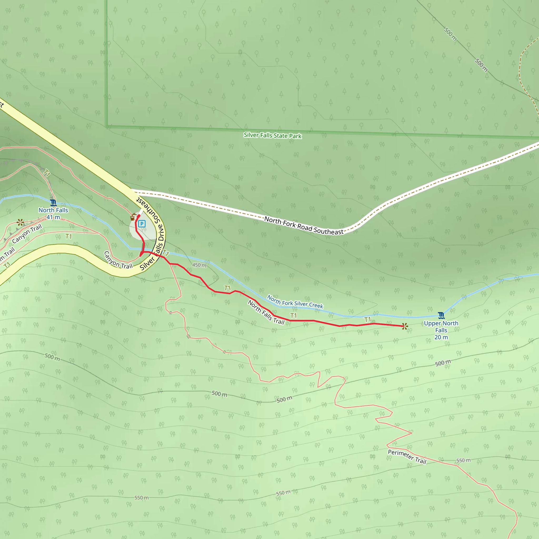 North Falls Trail mobile static map