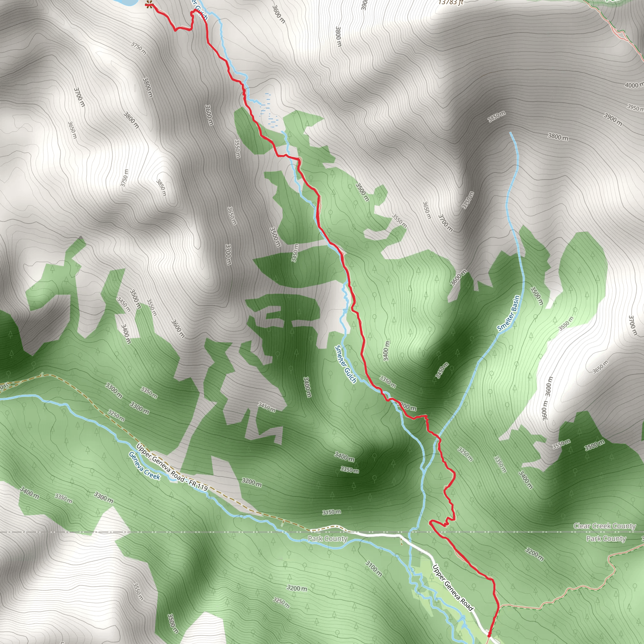 Shelf Lake Trail mobile static map