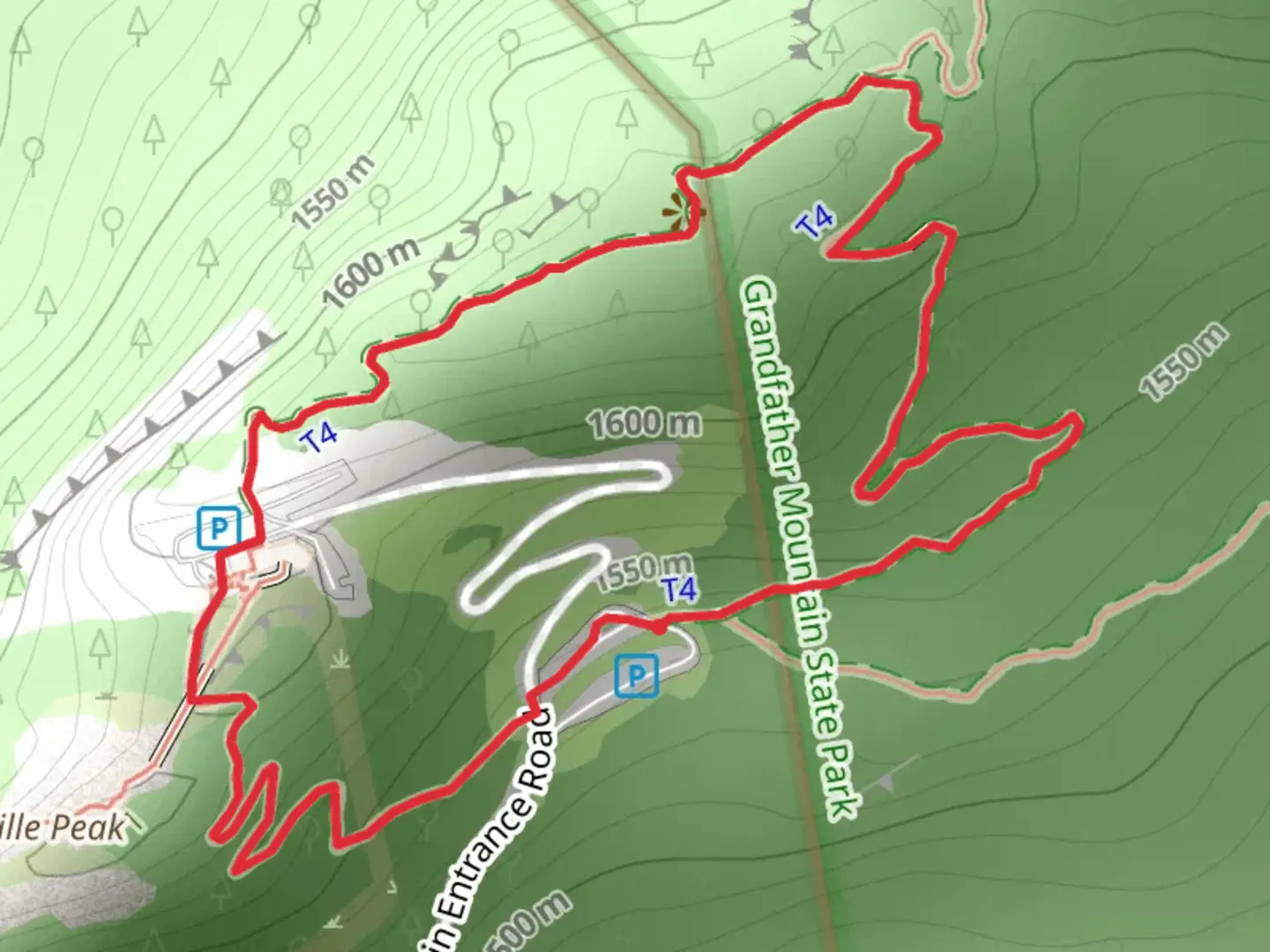 An image depicting the trail Grandfather Extension Loop Trail and its surrounding area.