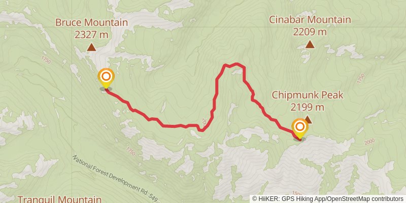 Chipmunk Peak Trail stage 3 Map